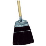 Milwaukee Dustless 10 in. Extra Stiff Brown Unflagged Corn Brooms w/ Wood Handles (Straight Trim) - Case of 12